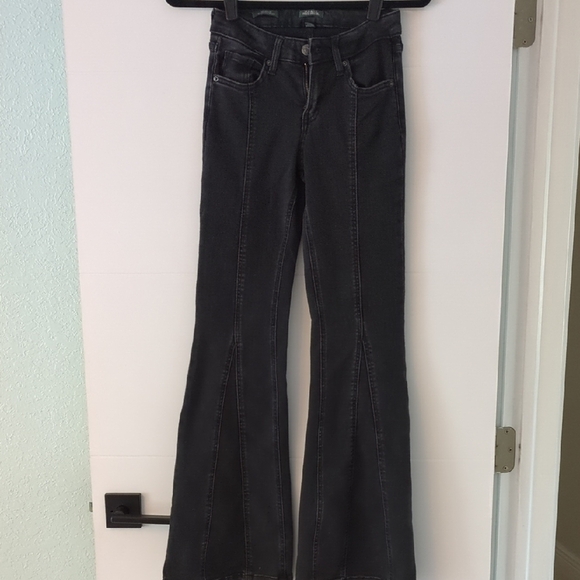 Wild Fable x Target Charcoal Denim Wide Leg Flare Jeans Back To School Sz 0 - Picture 1 of 7